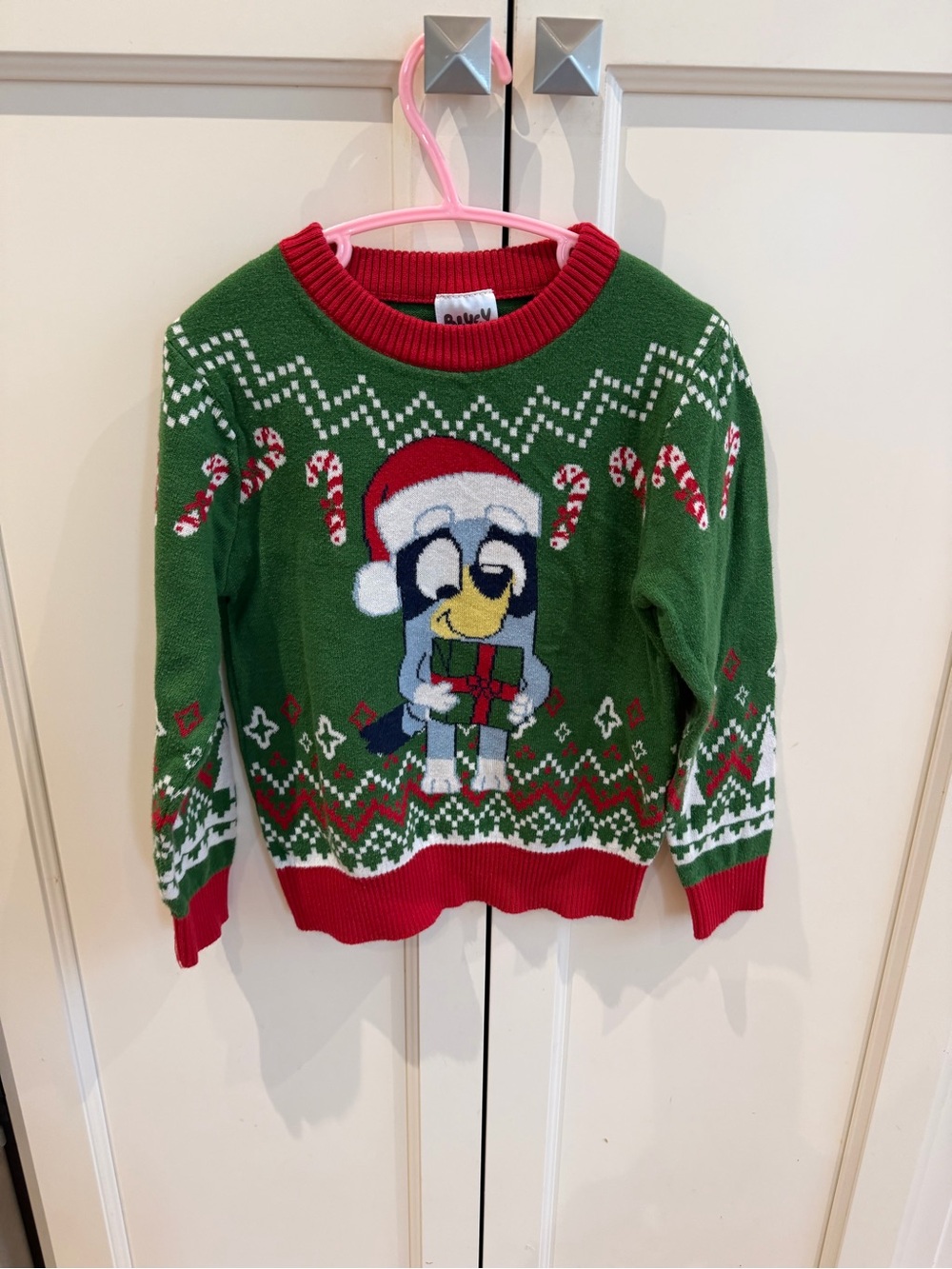 Bluey 3t Holiday Sweater in Green & Red